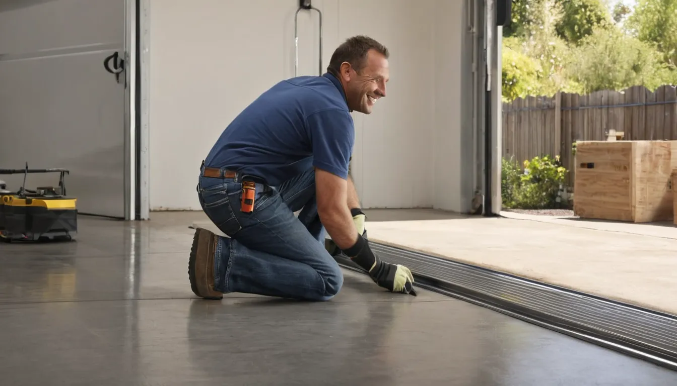 A local garage door provider inspecting a track in the Cincinnati area